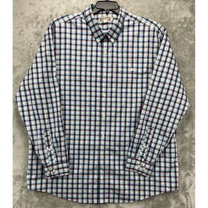 Duluth Trading‎ Men's Shirt Untucked 2XL Tall Blue Plaid Long Sleeve Button Up
